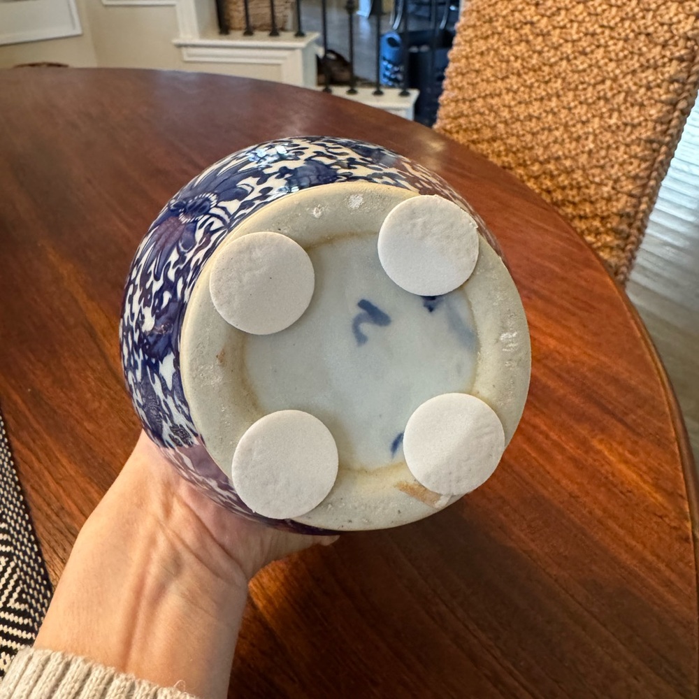 Canton Collection Blue and White Porcelain Vase - Picture 3 of 7